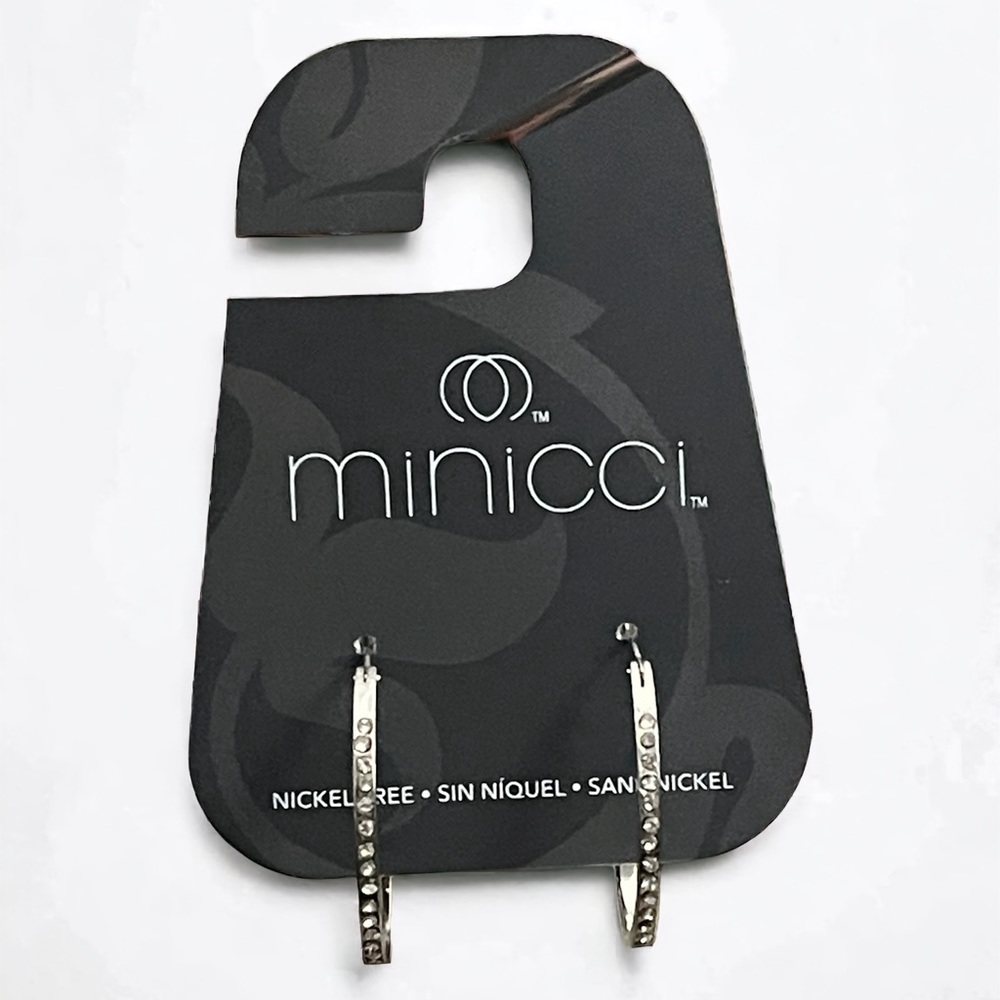 3/$17 New Minicci Rhinestone Hoops